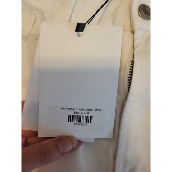 Vervet Flying Monkey 90s Vintage Loose Wide Leg Jeans 28 NEW White Destroyed - Picture 4 of 6